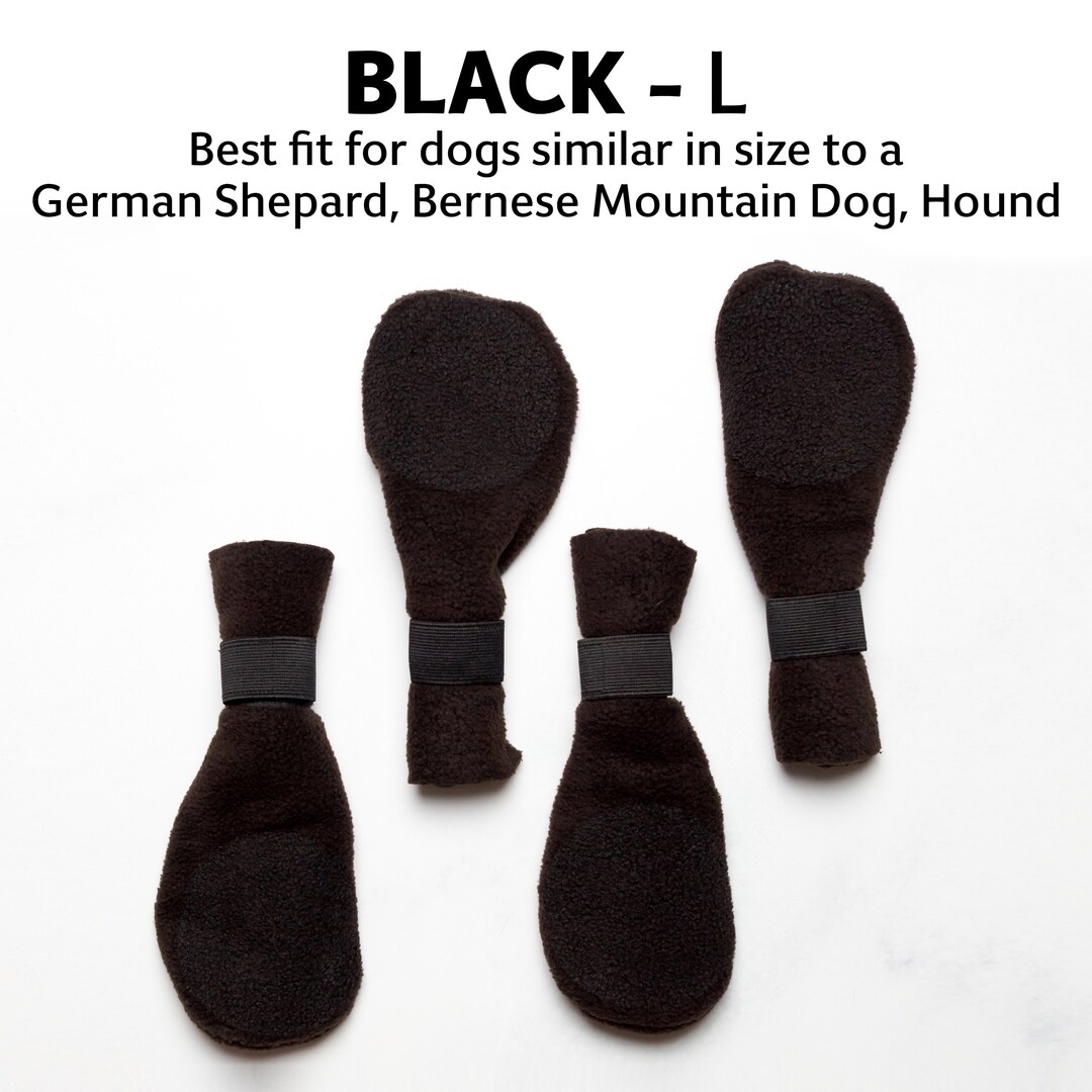 MITTS FOR MUTTS Black Large, Dog Boots, Winter Boots for Dogs, Rubber
