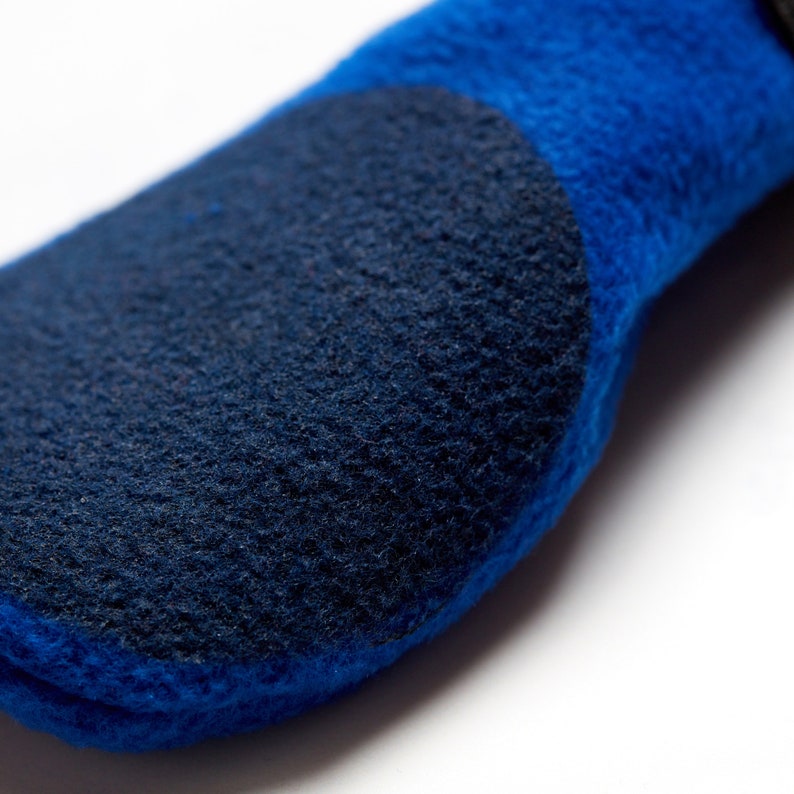 BLUE LARGE Mitts for Mutts Dog Boots, Winter Boots for Dogs, Rubber Soled, Booties for Pets