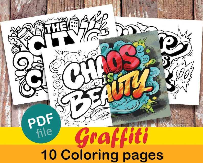 Urban Vibes: Graffiti Art Coloring Pages - Street Art-inspired ...