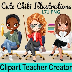 Customizable Character Teacher PNG - best teacher png - Cute teacher avatar - Teacher Gift - Sublimation for Class - Cup Illustration