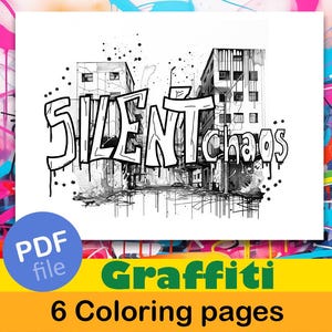 Urban Graffiti Coloring Pages - Street art graffiti coloring page - Instant Download and Print - philosophical phrases about city life