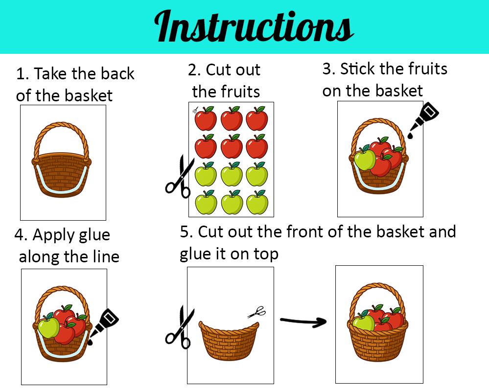 Fruit Basket Craft for Kids – Cut and Paste Printable Activity - Kids ...