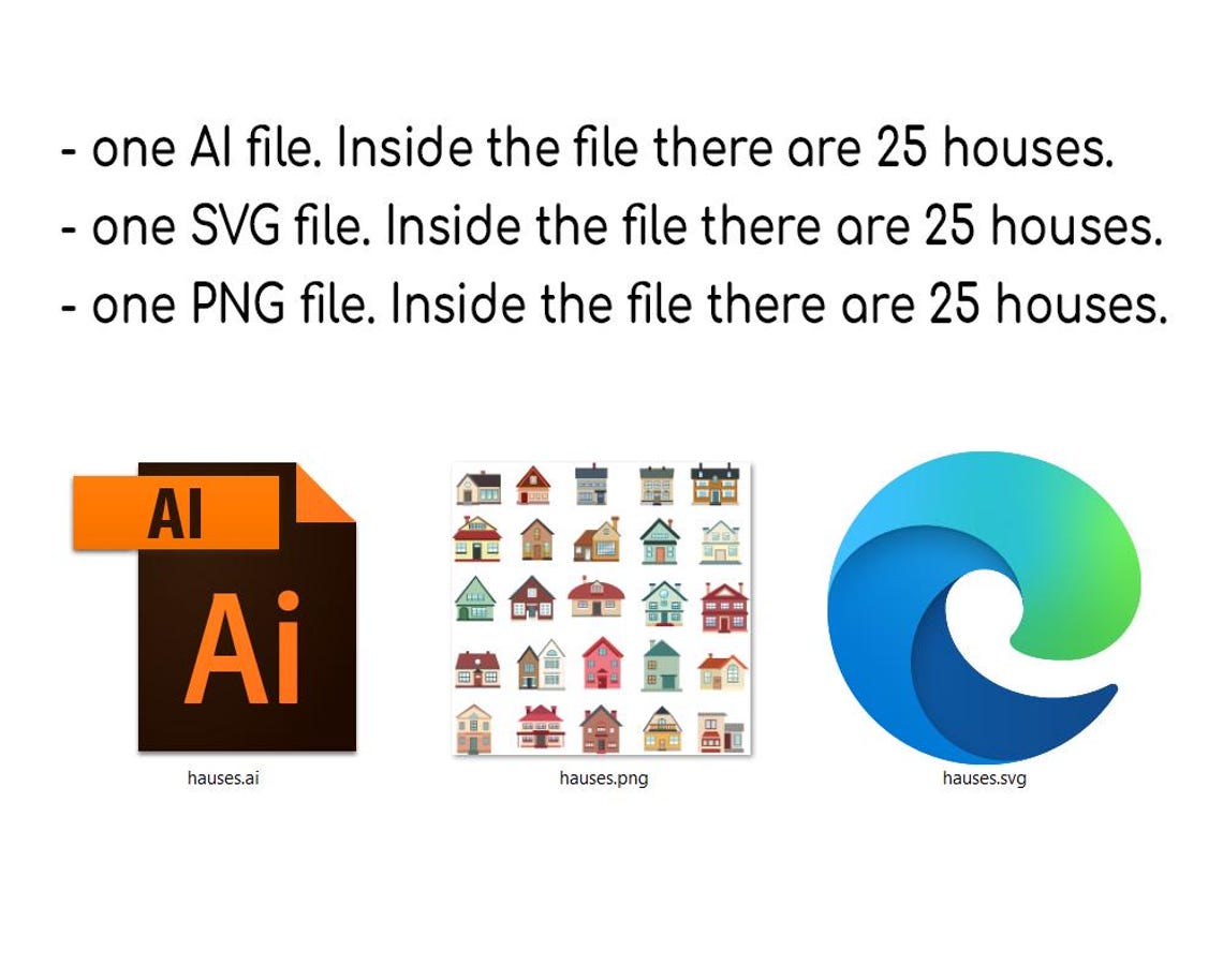 Colorful House Clipart SVG, PNG, AI for Instant Download - Sticker Set ...