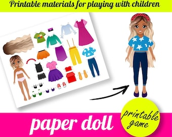 Printable Paper Doll with Outfits – Cut-Out Doll for Kids – Letter & A4 – Digital Download
