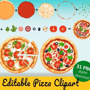 Customizable Pizza Clipart – Create Your Own Pizza – 10 Ready-to-Use Pizzas