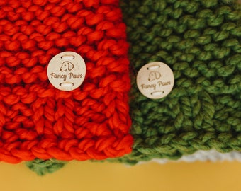 Knitted Dog Snood Scarf Green Red Wool, Christmas, Dog gift