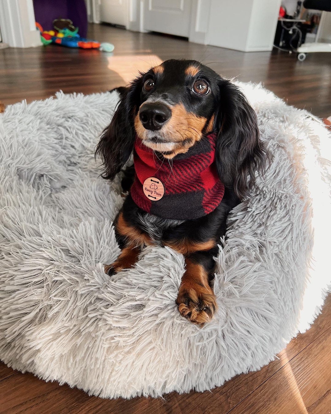 Fleece Dog Snood Christmas Plaid, Red, Black Etsy