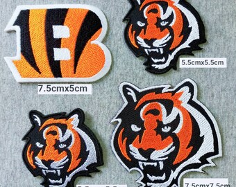 Sew On Size 3/'/' x 4/'/' Helmet of the Bengals player Set of the 5 patches 1 patch BONUS 75mm x 100mm Patches Iron On