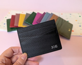 Genuine leather card holder, custom initials card wallet, credit cardholder, card wallet, mothers day gifted, bridesmaid gifts, wallet