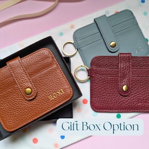 Schlüsselanhänger Brieftasche, Schlüsselanhänger Kartenhalter, Leder Brieftasche, personalisierte Kreditkartenhalter, Handgelenk Brieftasche, Kartenetui Schlüsselanhänger, Reißverschluss Geldbörse
