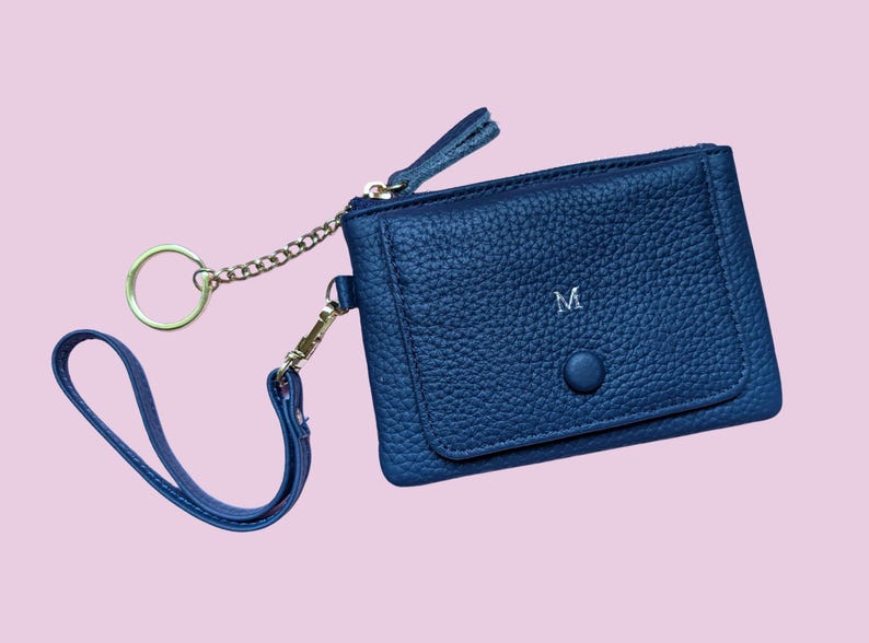 Personalisierte Leder Geldbörse: Schlüsselanhänger Kartenhalter & Armband (Monogramm verfügbar) Bild 1