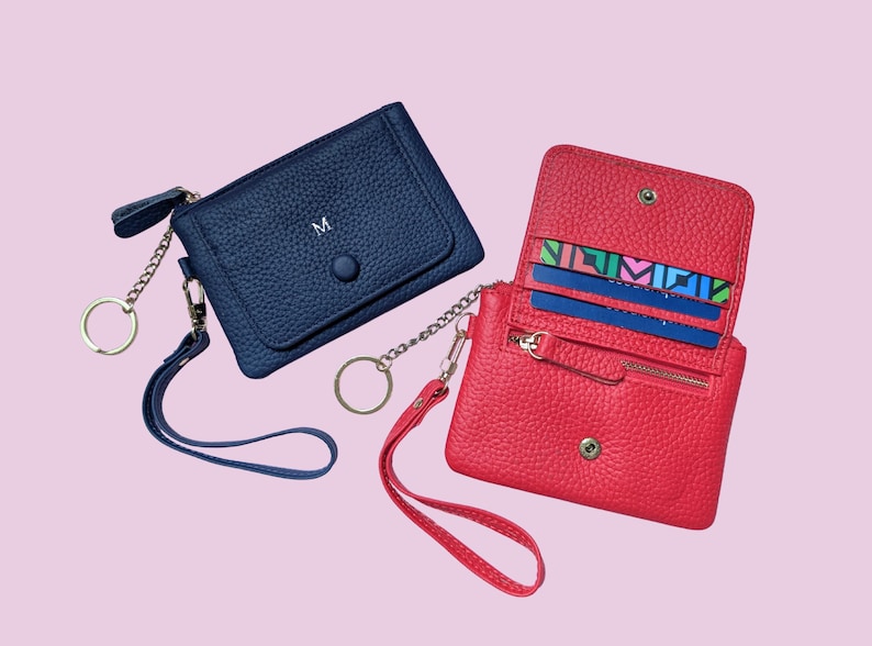 Personalisierte Leder Geldbörse: Schlüsselanhänger Kartenhalter & Armband (Monogramm verfügbar) Bild 11