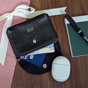 Cartera de cuero para mujer, monedero personalizado, monedero de cuero, monedero minimalista para mujer, monedero personalizado, regalo de navidad