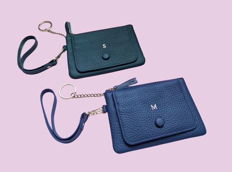 Personalisierte Leder Geldbörse: Schlüsselanhänger Kartenhalter & Armband (Monogramm verfügbar) Bild 6
