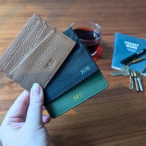 Personalisierter Herren Geldbeutel, Echtleder Kartenhalter, Monogramm Kartenhalter, Weihnachts- oder Jubiläumsgeschenk, Massen-Weihnachtsgeschenk-Kunden