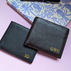 Billetera de cuero para hombre, billetera RFID, cuero genuino, propuesta de padrino, billetera personalizada, regalo de aniversario, billetera plegable, padrino o papá