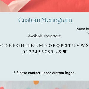 Letter options for custom monogram.