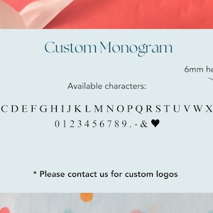 Letter options for custom monogram.
