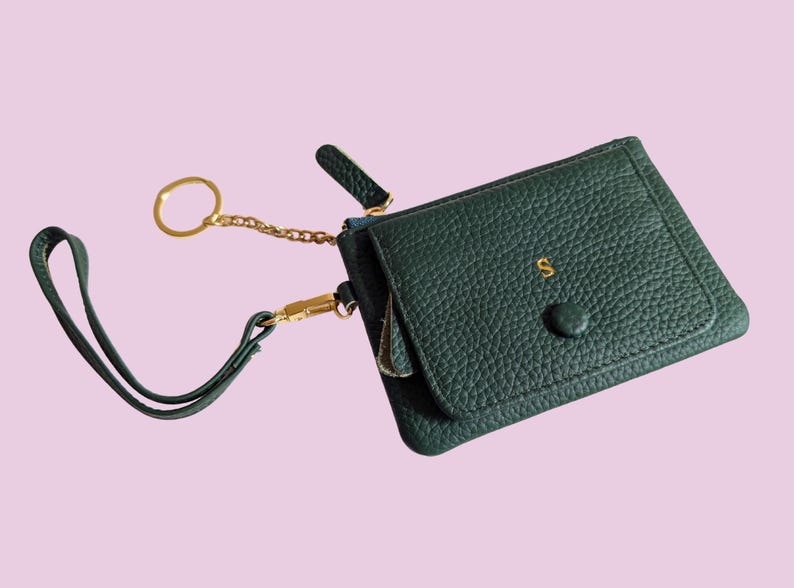 Personalisierte Leder Geldbörse: Schlüsselanhänger Kartenhalter & Armband (Monogramm verfügbar) Bild 8