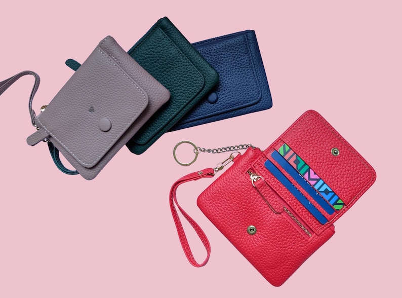 Personalisierte Leder Geldbörse: Schlüsselanhänger Kartenhalter & Armband (Monogramm verfügbar) Bild 5