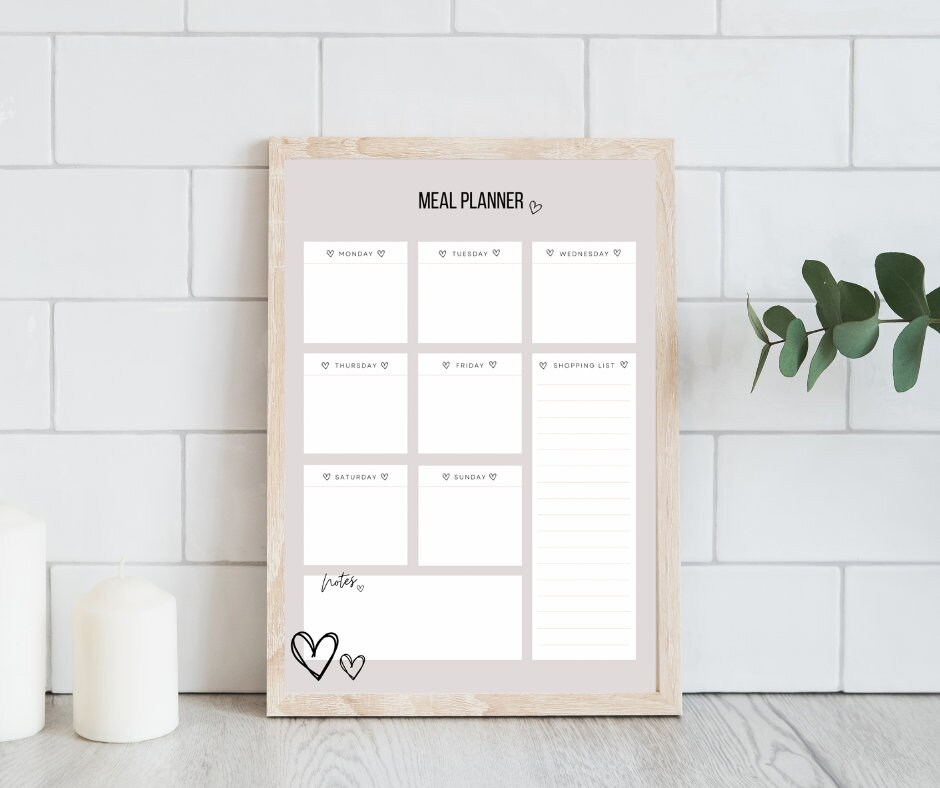 Printable Weekly Meal Planner Download File - Etsy
