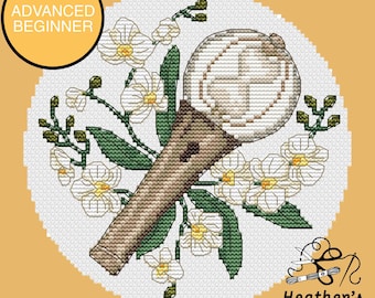 Ateez Lightstick Cross Stitch Pattern, Lightiny with orchids design (PDF Download)