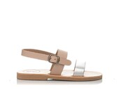 Kids sandals, kids leather sandals, Double strap sandals, silver sandals, handmade sandals, nude sandals, girls shoes, girls sandals, Greek