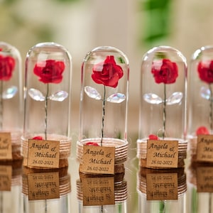 Red Rose Funeral Favors for Guests