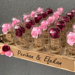 Personalised Wedding Party Thank you Favors for Guests, Beauty And The Beast, Luxury Enchanted Rose In Mini Glass Dome Wedding Favor 10 PCS