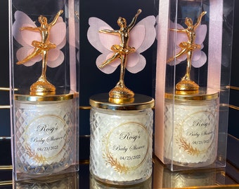 Quinceanera Party Favors | Sweet 16 Party | Thank You Favors | Cute Gold Ballerina favors for Baby Girl | Pink Butterfly, Masquerade