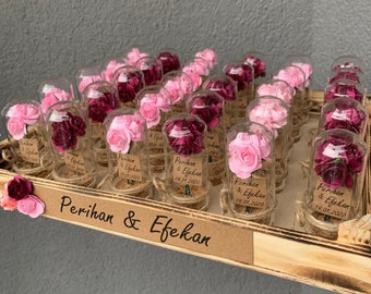 Personalised Wedding Party Thank you Favors for Guests Beauty And The Beast Rose Enchanted Rose Rose In Mini Glass Dome Wedding Favor 10 PCS