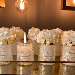 Vela de cristal con forma de flor blanca • Regalos de boda personalizados • Regalos de despedida de soltera • Regalos de boda al por mayor • Regalos de agradecimiento • Regalos para invitados