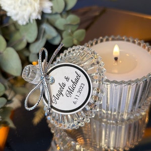 Elegant Wedding Favors, Personalised Luxury Wedding Candle Favors, Elegant Candle in glass for guests, Wedding Favor for Guest in Bulk image 2