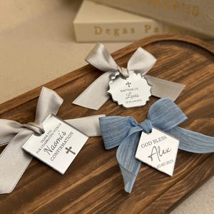 Personalized Baptism Favor Tag, Acrylic Mirror Gold Cross Tags, Thank You Tag, Baptism Tags for Favors, Mi Bautizo Tag, Custom Baptism Name
