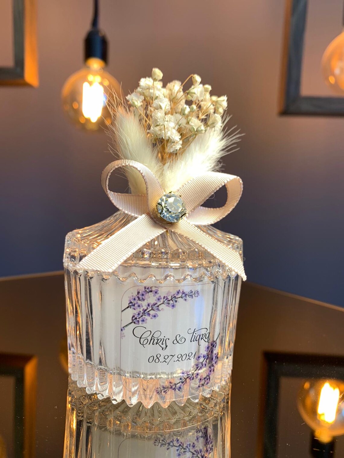 Personalised Wedding Party Thank you Candle Favor for Guests Etsy