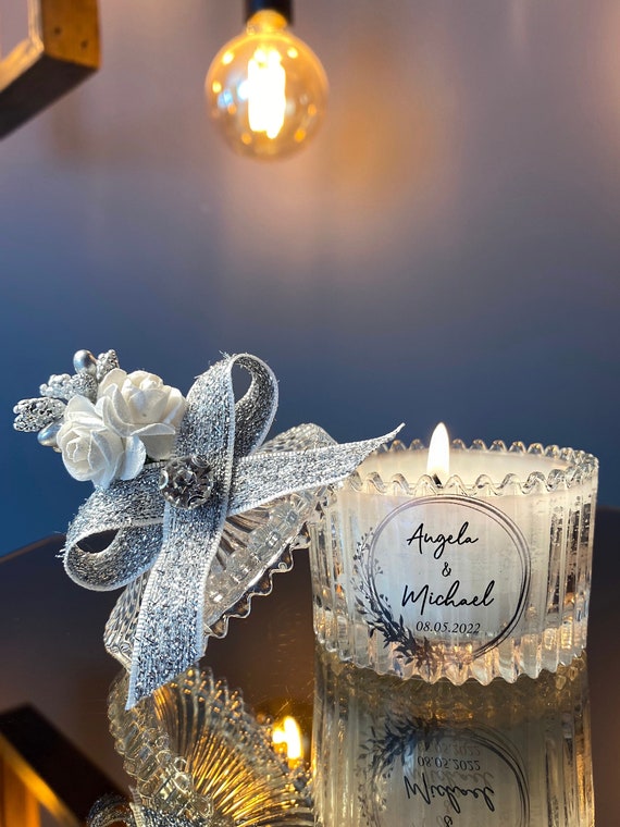 Increíbles favores de velas de invitados de boda de lujo personalizados,  vela perfecta elegante en vidrio, recuerdo de boda para invitados a granel,  para dulces 16 -  México