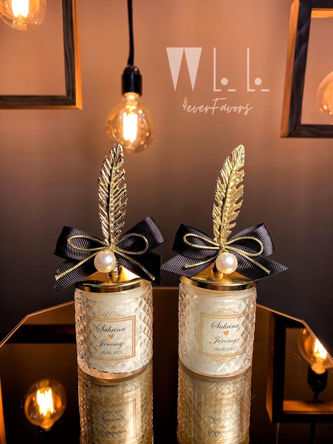 Personalised Wedding Party Thank you Candle Favor for Guests Etsy