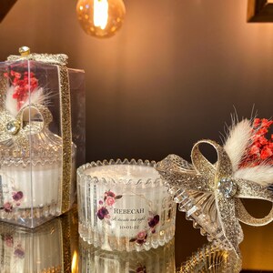 Gold Glitter Classy Luxurious Wedding Party Candle Thank You Favors for ...