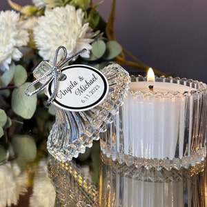 Elegant Wedding Favors, Personalised Luxury Wedding Candle Favors, Elegant Candle in glass for guests, Wedding Favor for Guest in Bulk image 1