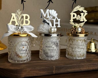 Monogramm Deckel Hochzeitskerze Gastgeschenke: Luxus erste Dankeschön Geschenke