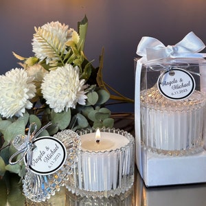 Elegant Wedding Favors, Personalised Luxury Wedding Candle Favors, Elegant Candle in glass for guests, Wedding Favor for Guest in Bulk image 4