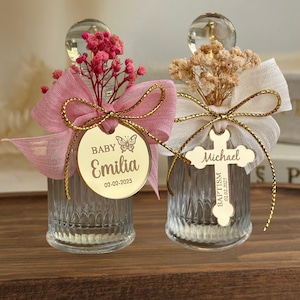 Walter Ribbon Personalized Baptism Favor Bottle: Holy Walter, Cross Tag & Ribbon - Etsy