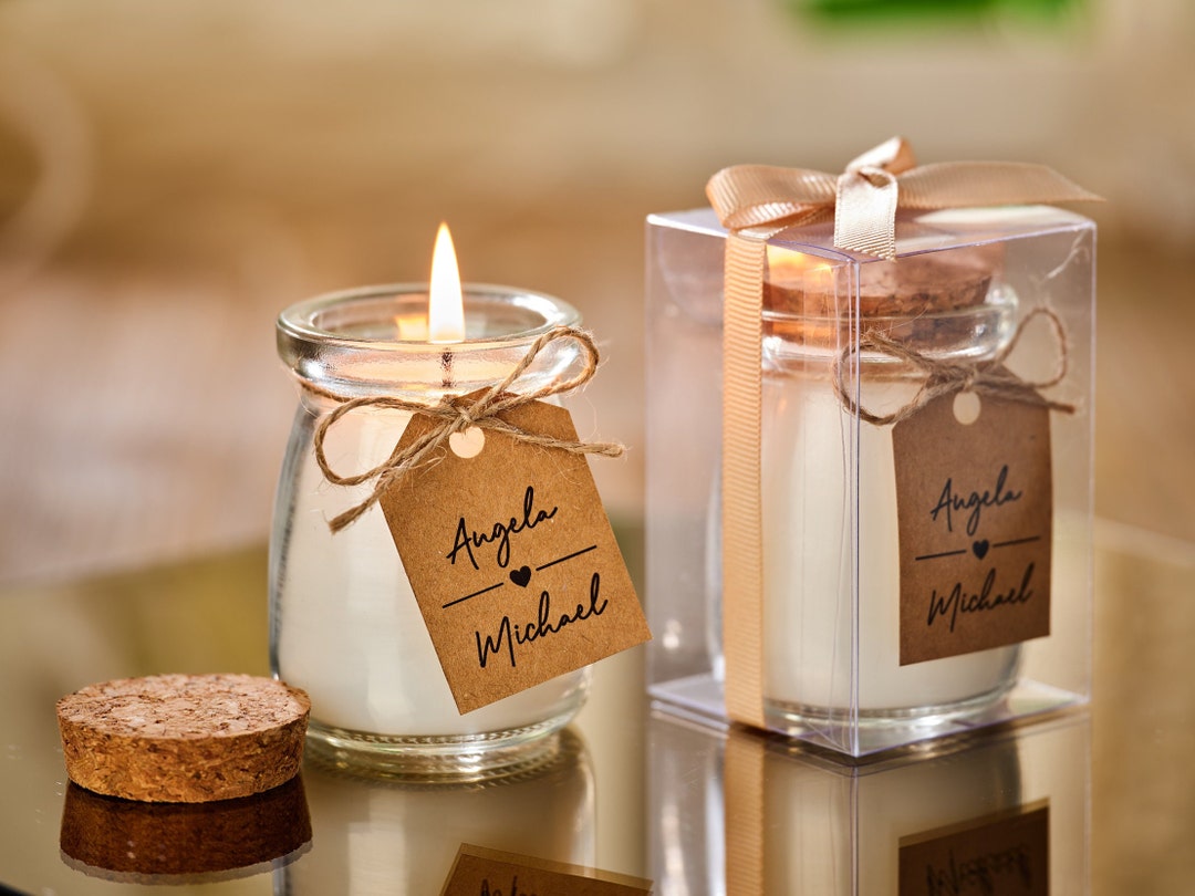 Glass Candle Favor • Personalized Wedding Candle Favors • Candle Favors ...