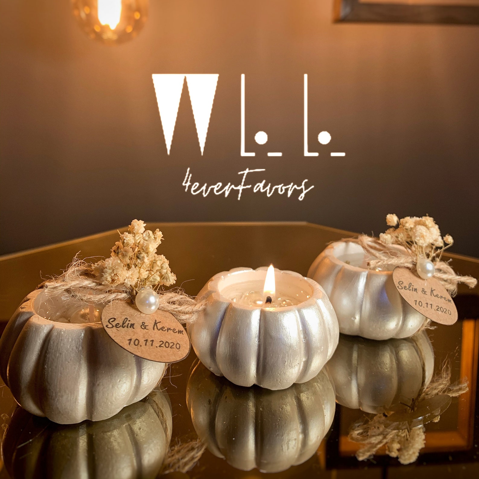 10 Luxury Wedding Candle Favors Personalised Wedding Party Etsy