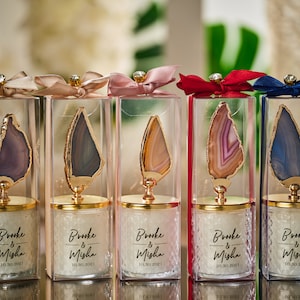 Gem Stone Candle Favors • Personalized Weeding Candle Favor • Bulk Glass Candle Favor • Baby Shower Candle Favor • Thank you Favors