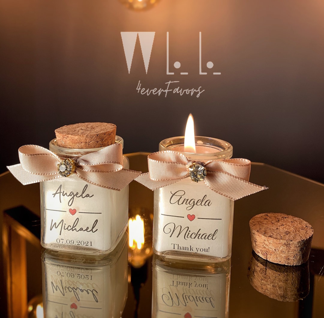 Chic Wedding Party Thank You Candle Favor for Guests, Luxury Wedding ...