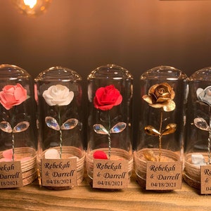 10 pcs Wedding favors for guests . Beauty and the Beast Custom Favors . Rose Gold Glass Dome Thank you Favors . Wedding Favors Gifts