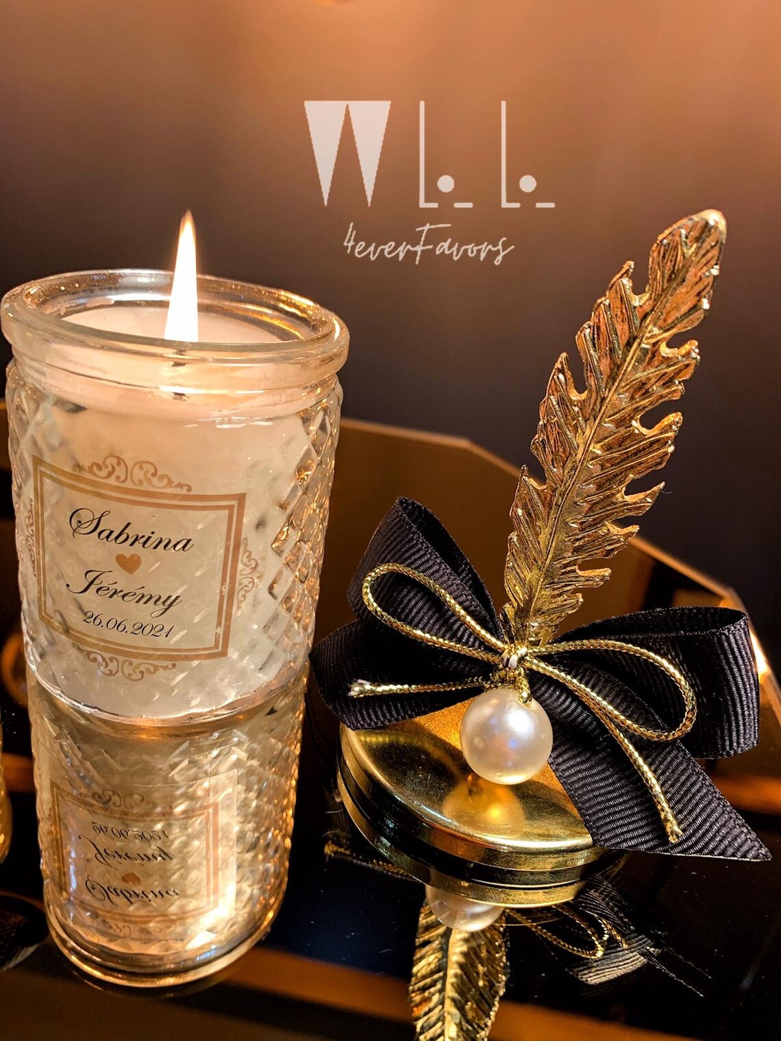Personalised Wedding Party Thank you Candle Favor for Guests Etsy