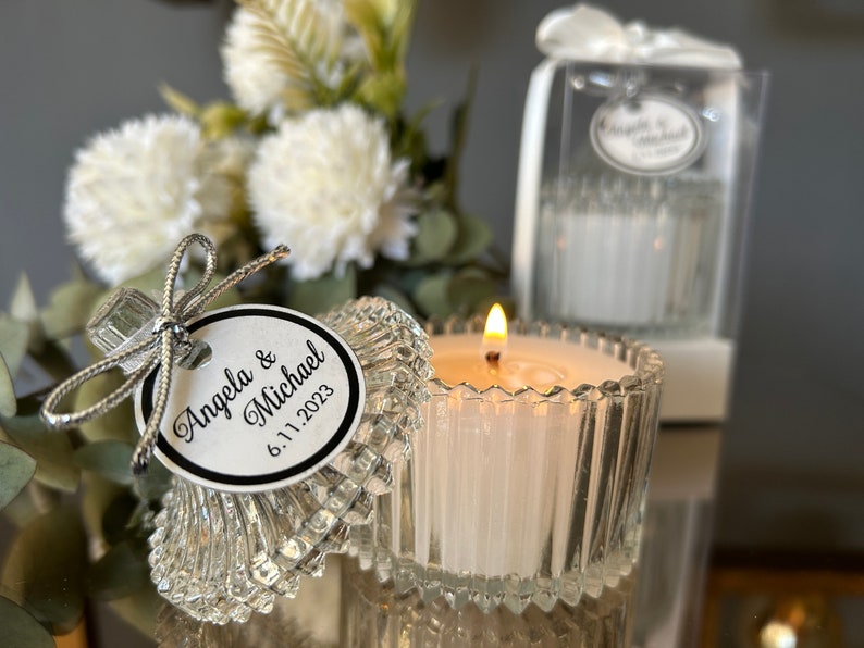 Elegant Wedding Favors, Personalised Luxury Wedding Candle Favors, Elegant Candle in glass for guests, Wedding Favor for Guest in Bulk image 7