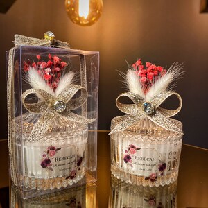 Gold Glitter Classy Luxurious Wedding Party Candle Thank You Favors for ...